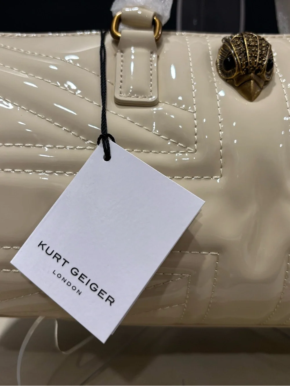 Kurt Geiger Bag Kensington White Leather UJ Barrel Moto Boho Chic Wedding Resort - Picture 4 of 7